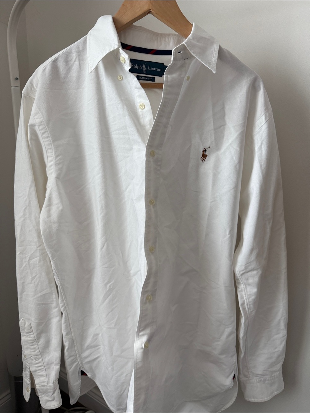 Ralph Lauren White Long-Sleeve Oxford Shirt with Pony Logo - Picture 2 of 11